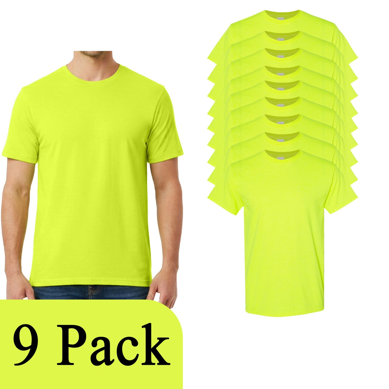 Gildan Adult's Heavy Cotton T-Shirt - 5000, Hi Vis Safety Green Crafts Shirt